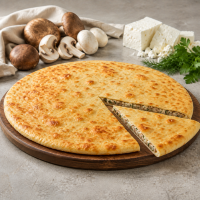 Осетинский пирог с грибами, сыром и зеленью