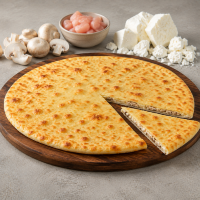 Осетинский пирог с курятиной (филе), грибами и сыром